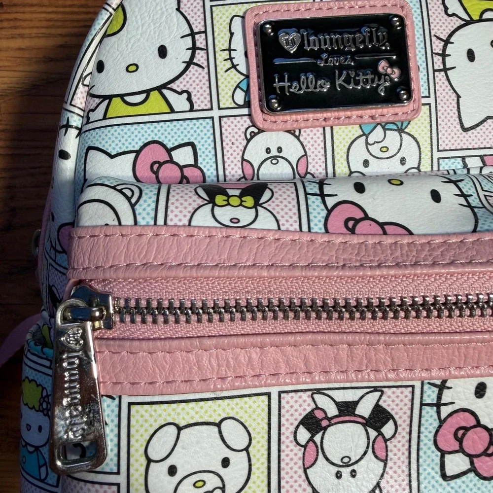 Loungefly Hello Kitty Comic Grid Mini Backpack Pink Pastel Sanrio Bag